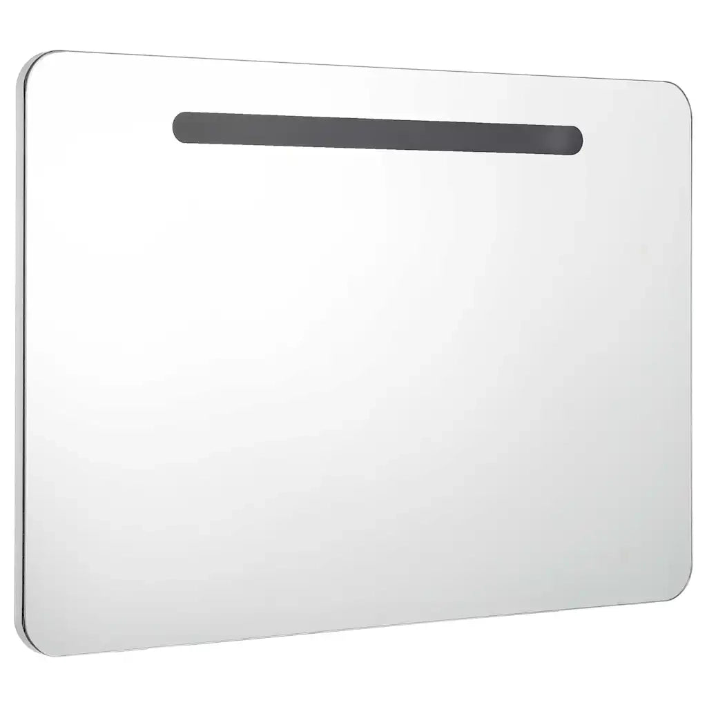 Armadietto Bagno con Specchio e LED-Mobiletto a specchio 80x9,5x55 cm