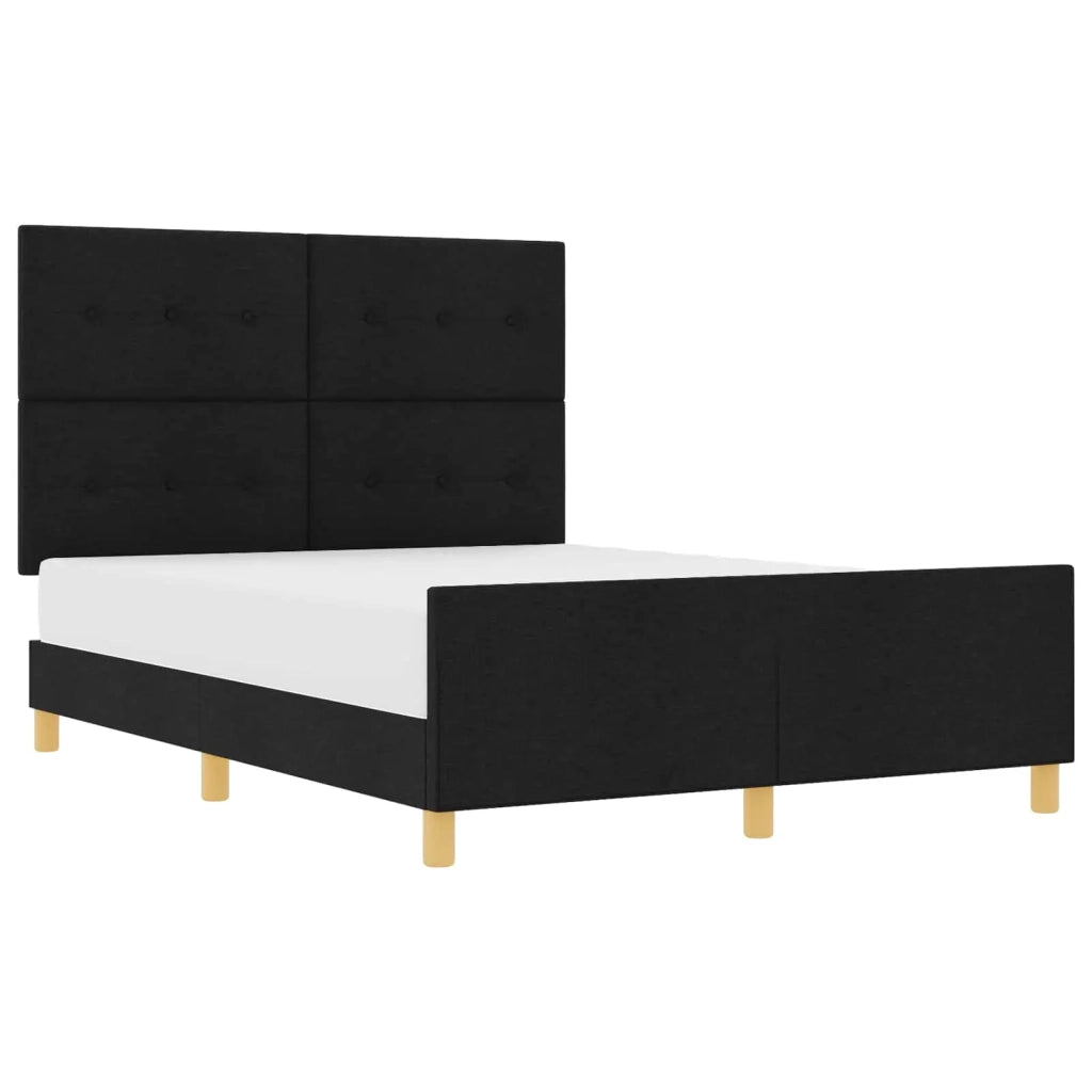 Struttura del letto con testiera Nero 140 x 200 cm Tessuto