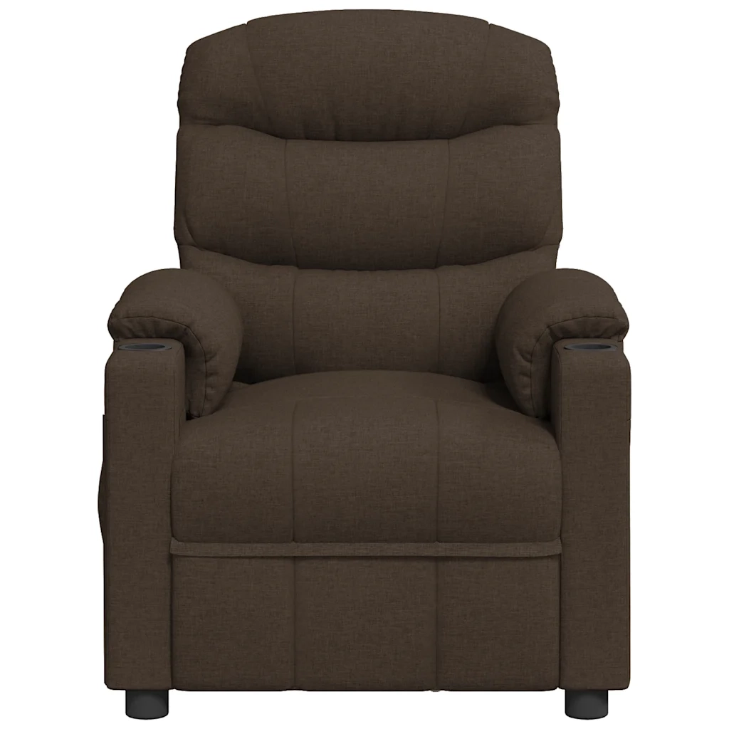 Poltrona reclinabile in tessuto marrone scuro 348075
