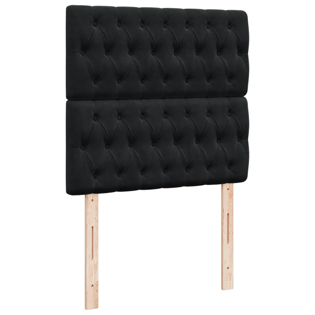 Giroletto a Molle con Materasso Nero 90x200 cm in Velluto