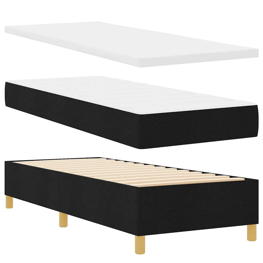 Letto a molle con materasso Nero 200 x 80 cm Tessuto 3340783
