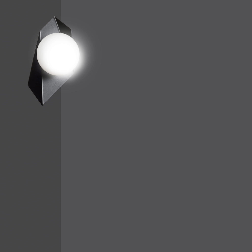 Applique Emibig Drifton K1 nero vetro acciaio E14 1 luce