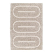 Tappeto da interno con motivi geometrici taupe
