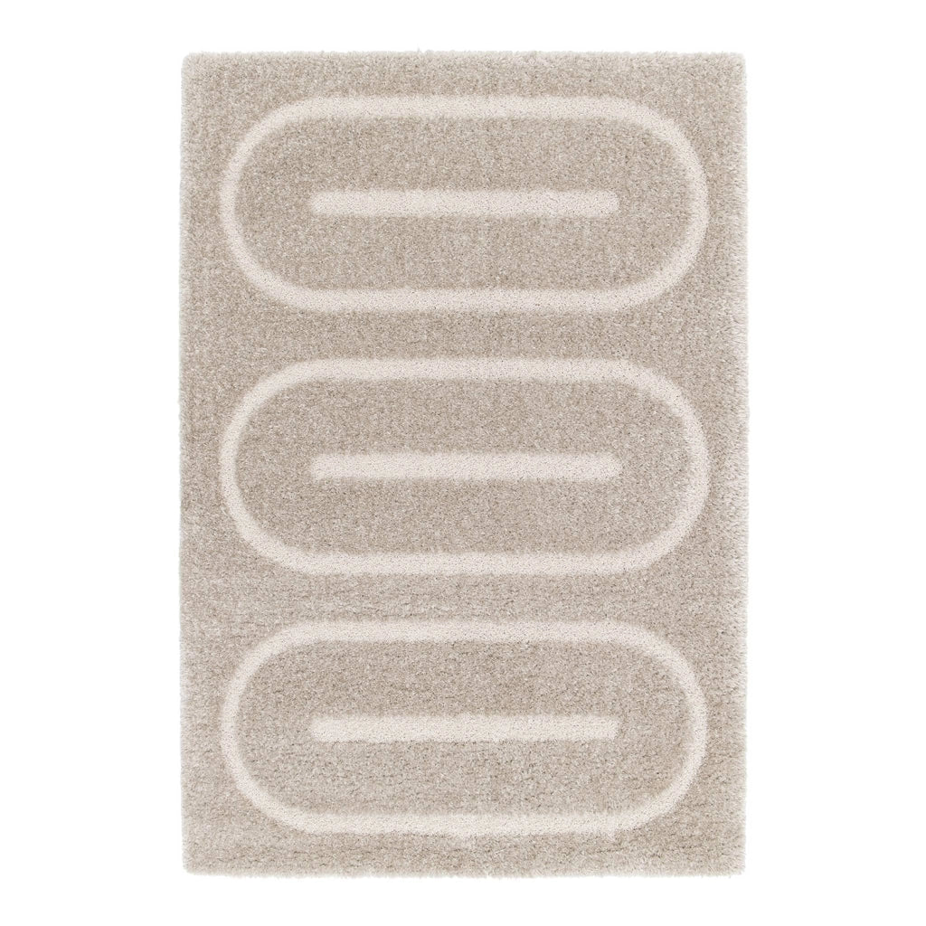 Tappeto da interno con motivi geometrici taupe
