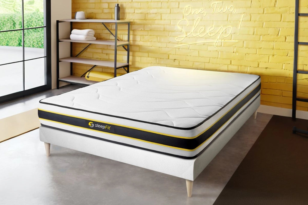 Kit rete e materasso matrimoniale FLEXY 180x200cm - Spessore : 22cm - molle insacchettate e memory foam - rigido