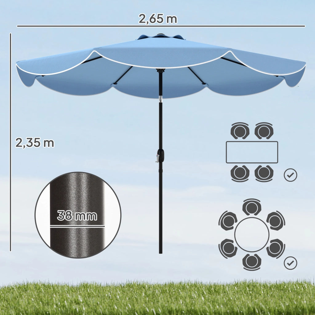 Ombrellone da Giardino ¨C Minimal ¨C Blu Celeste, ? 270 cm