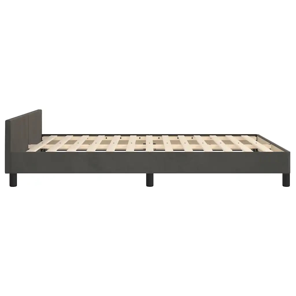 Letto matrimoniale | Letto per adulti | Giroletto senza Materasso Grigio Scuro 140x190 cm Velluto