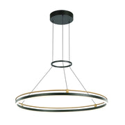 Sospensione LED rotonda nero oro 28W Merlot Italux
