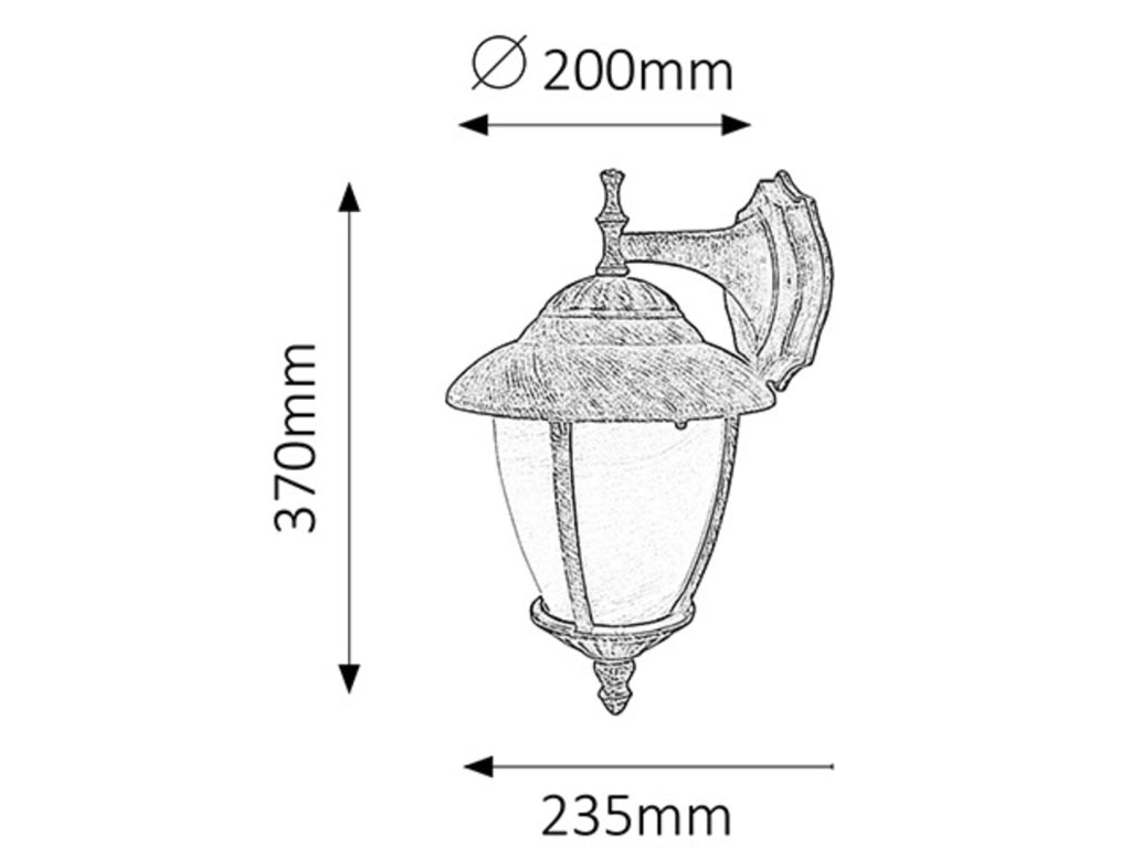 Applique esterna classica Madrid E27 oro anticato Rabalux