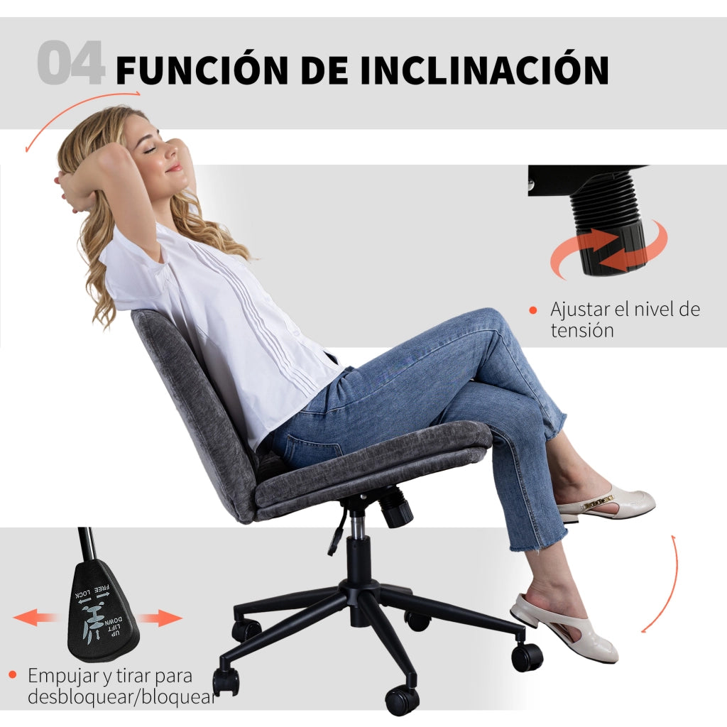 Sedia da Ufficio con Seduta Larga ¨C Minimal ¨C Grigio