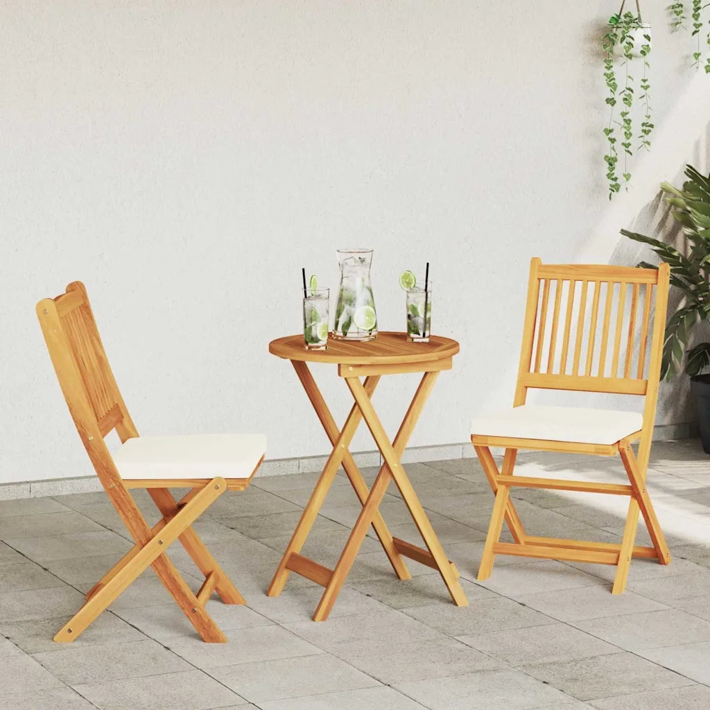 Sedia pieghevole 2 pcs Marrone Legno massello di acacia 42000953