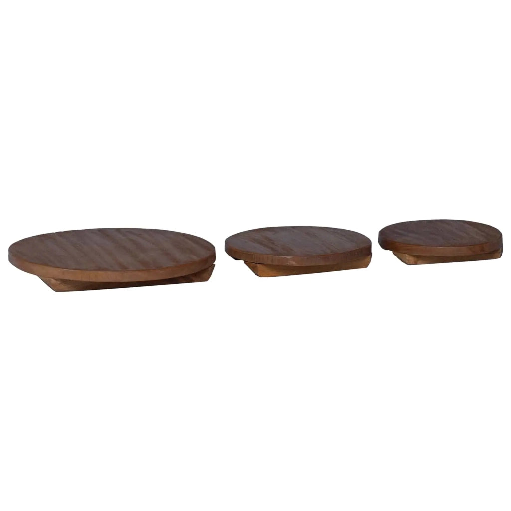 Sgabello per Piante 3 pcs Marrone Legno di Mogano