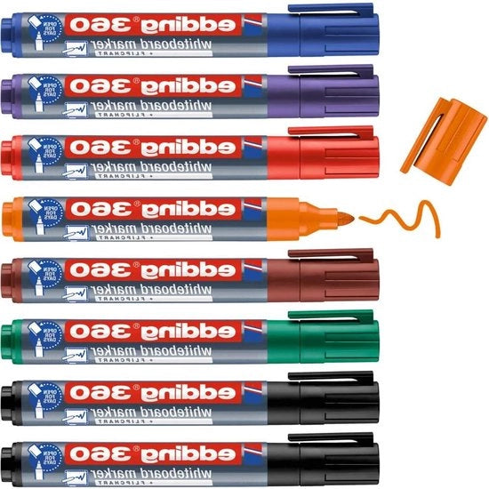 Set di marker per lavagna - 8 colori - riutilizzabili