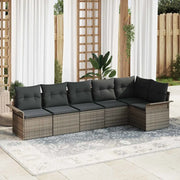Set Divano da Giardino con cuscino 6 pcs Grigio polyrattan 3345379