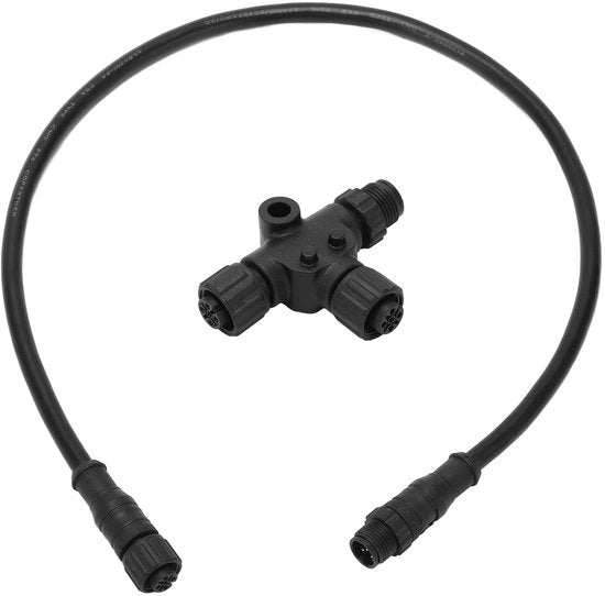 Cavo di rete Ruggengraat 0,5 m - T-stekka - IP67 Impermeabile - Materiale ABS - Compatibile con NMEA 2000 - Connettore affidabile - Cavo di rete