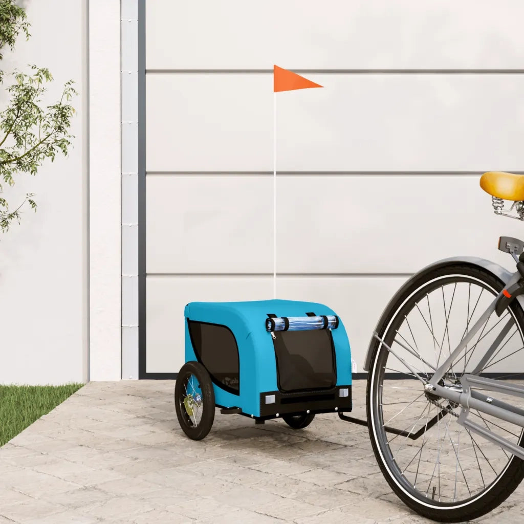 Rimorchio da Bici per Animali Blu e Nero Oxford e Ferro 93995