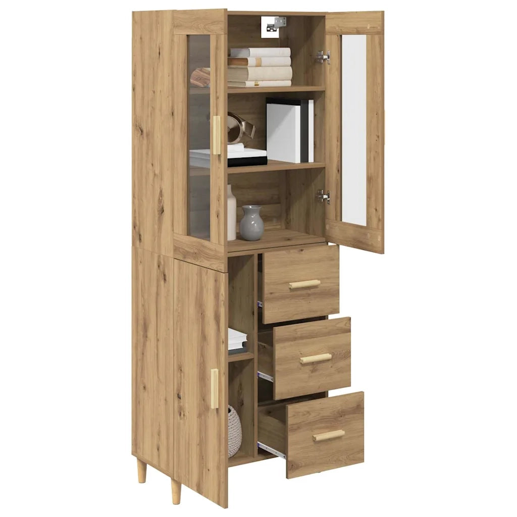 Credenza con Cassetto-Buffet-Armadio da cucina Rovere artigianale 69,5 x 34 x 180 cm 836952