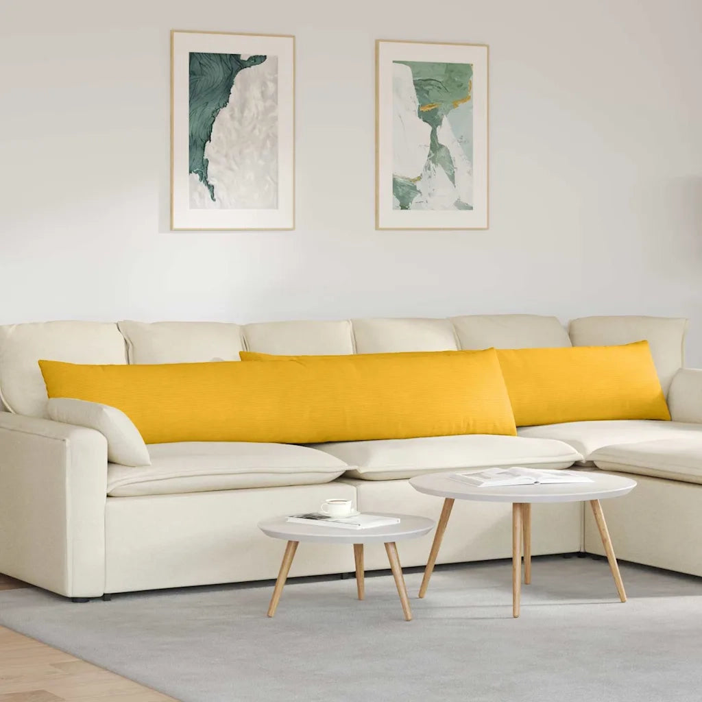 Cuscini da Divano 2 pcs Giallo Chiaro 200 x 40 cm 42013909