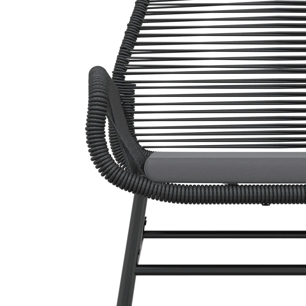 Sedie da Giardino con Cuscini 2 pz Nere in Polyrattan 369095