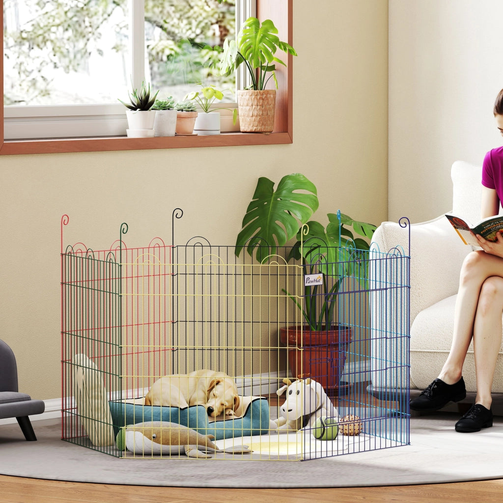 Cancellino per Cani 6 Pannelli ¨C Minimal ¨C Multicolore 120x60 cm