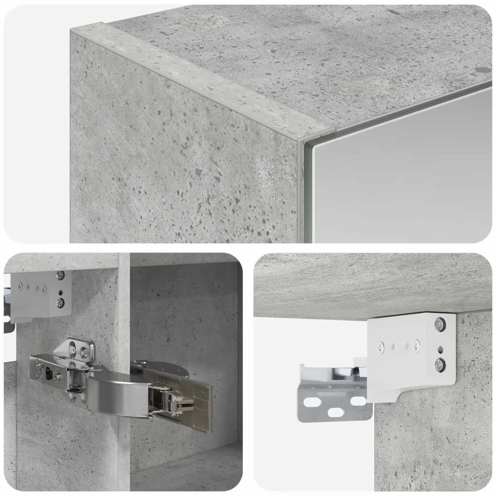 Mobiletto per specchio da Bagno | Armadio da bagno con lo scaffale Grigio cemento