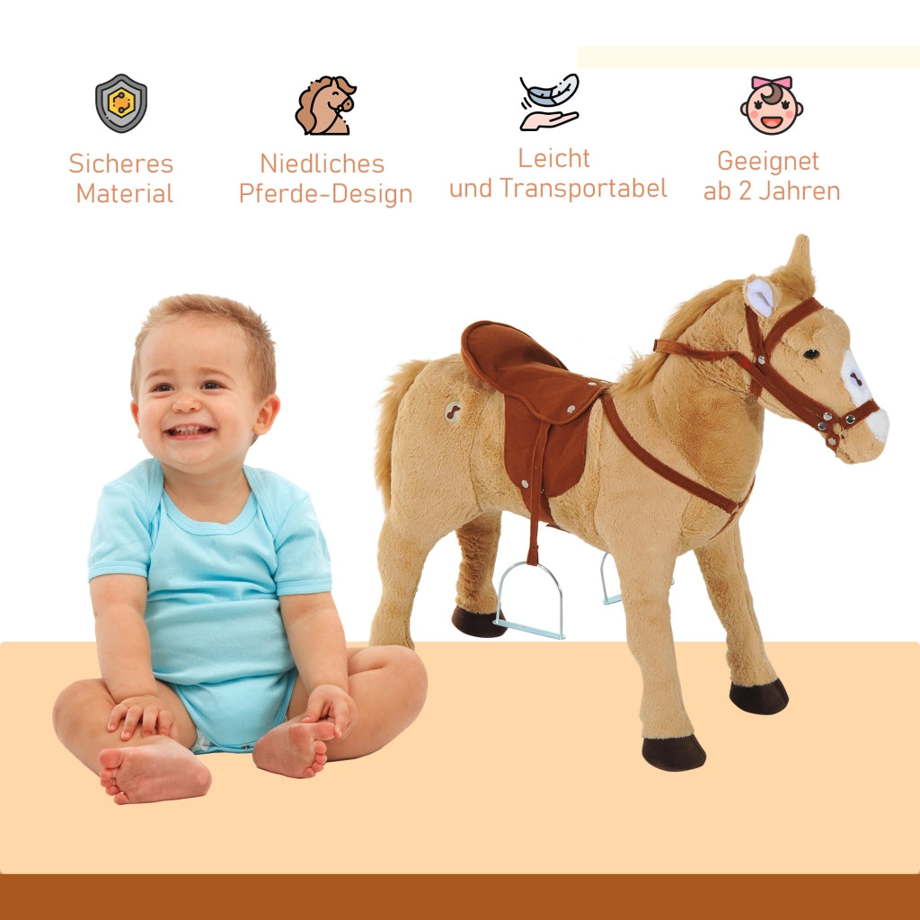 Cavallo a Dondolo su Ruote ¨C zephmum ¨C 60 cm, Beige