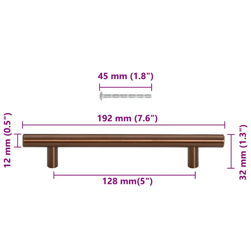 Maniglie per Mobili 10pz Bronzo 128mm in Acciaio Inox 155374