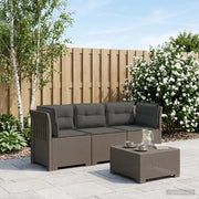 Divano da giardino 3 posti con cuscini in look rattan PP 3443847