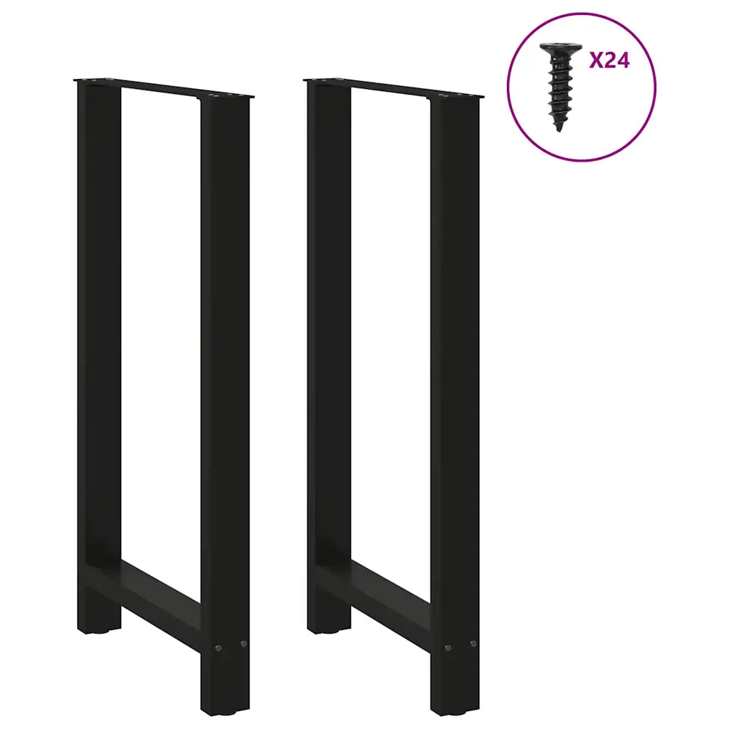 Gambe per tavolo da bar nere 2 pz 60x(110-111) cm in acciaio 4013356