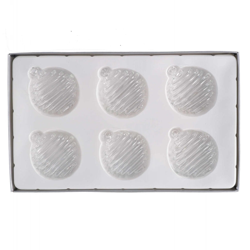 Sfera vetro spirale confezione 6pz trasparente cm 25x15h2,5