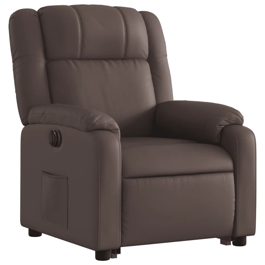 Poltrona Alzapersona Reclinabile Marrone in Similpelle 3205166