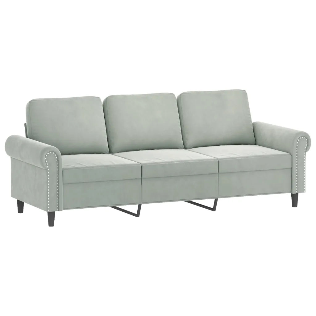 Set di Divani 4 pz con Cuscini Grigio Chiaro in Velluto 3202200