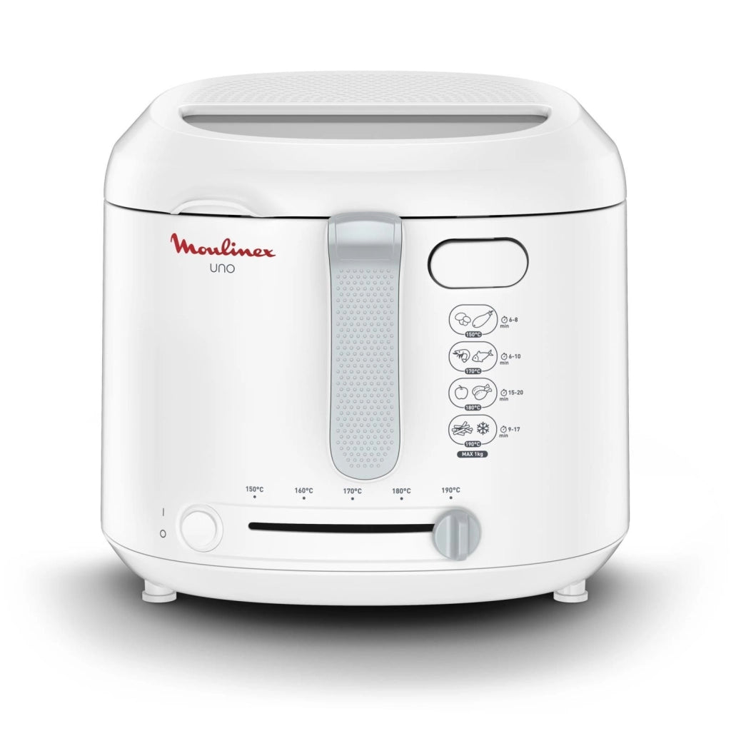 Moulinex AF203110 FryUno Friggitrice ad olio 1 Kg 1,8 L 1600 W termostato regolabile 150-190°C 4 persone colore Bianco