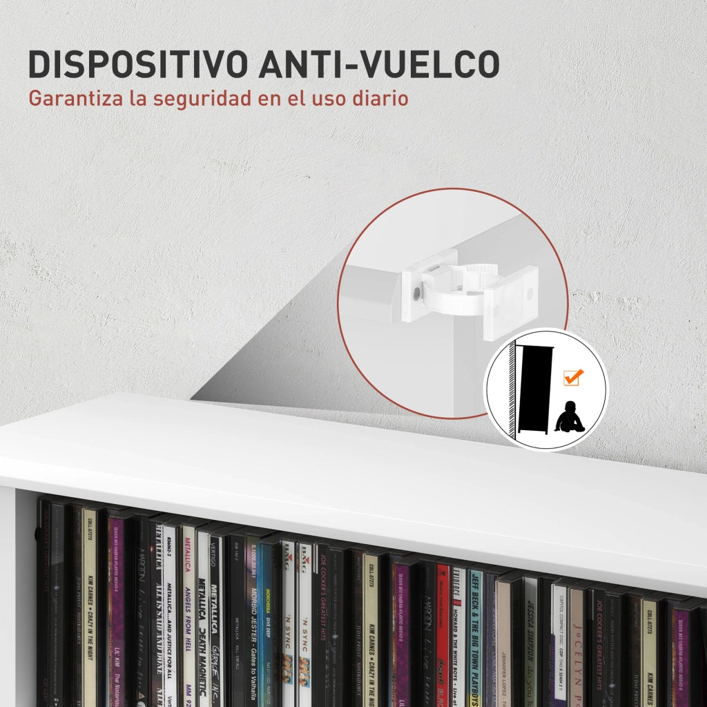 Libreria per CD e DVD ¨C Minimal ¨C Bianco 58x24x126,3 cm