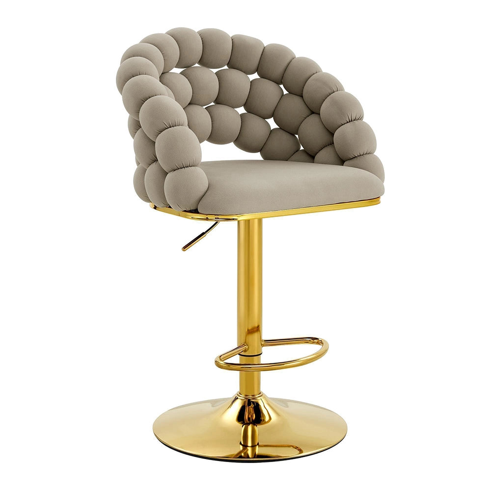 Set 2 sgabelli bar - Xylo - velluto grigio gambe dorate regolabili