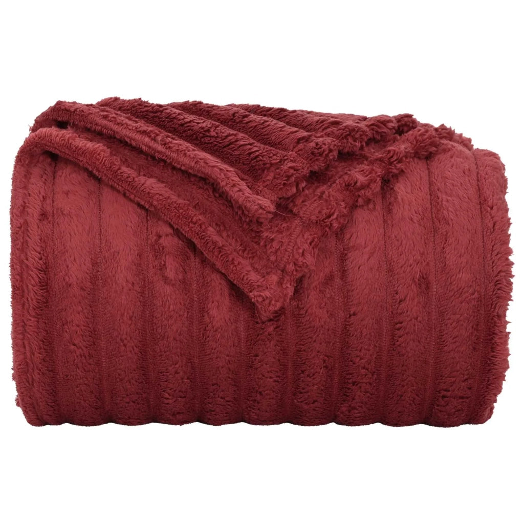 Coperte da Pile 6 pcs Rosso Bordeaux 270 x 240 cm Panno