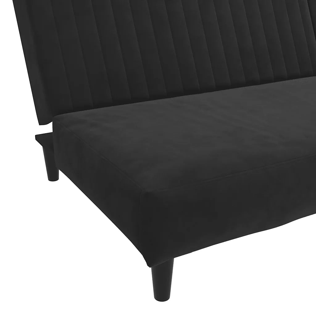 Divano letto | Sof¨¤ letto | Letto singolo a 2 Posti Nero in Velluto