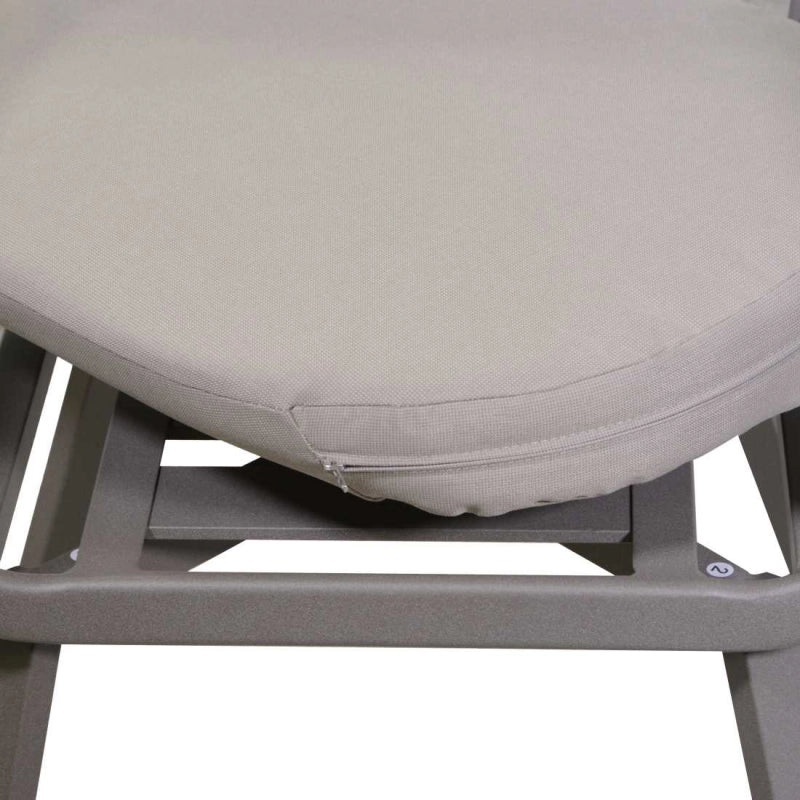 Poltrona alluminio Riverside tortora cm 62x61h49/64/79