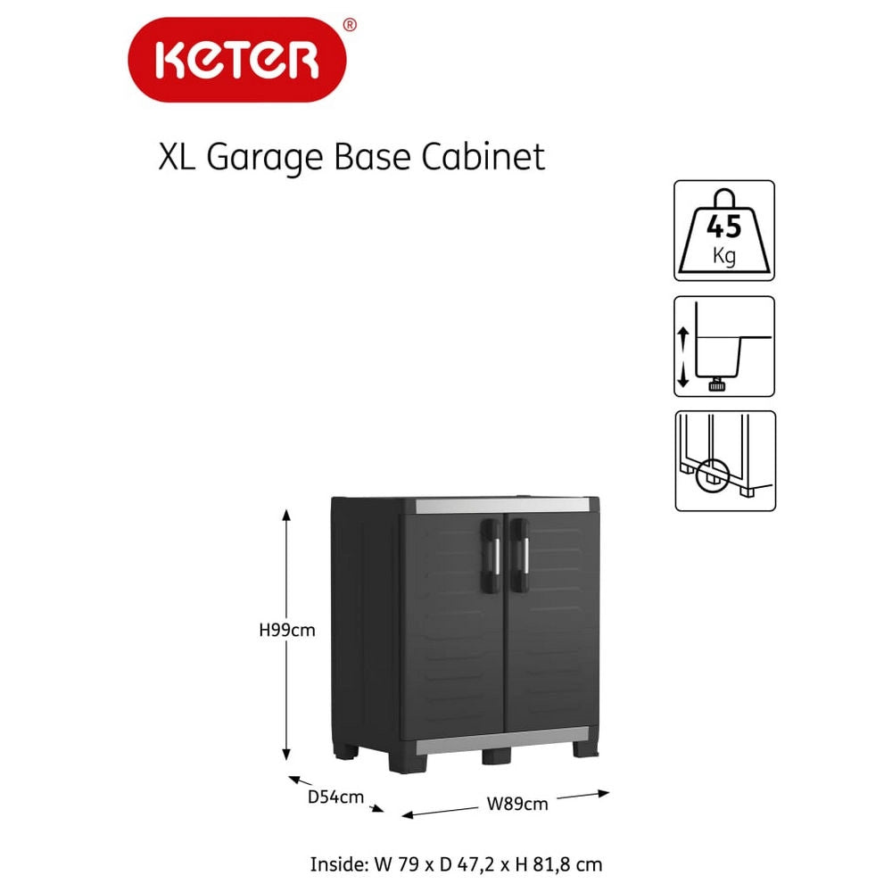 Armadio Basso da Esterno in Resina XL Garage Keter