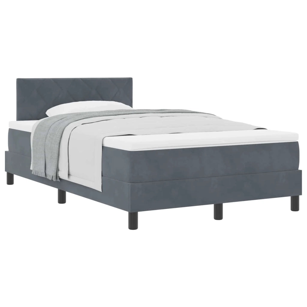 Letto a molle con materasso Grigio scuro 120 x 190 cm Velluto 3339225