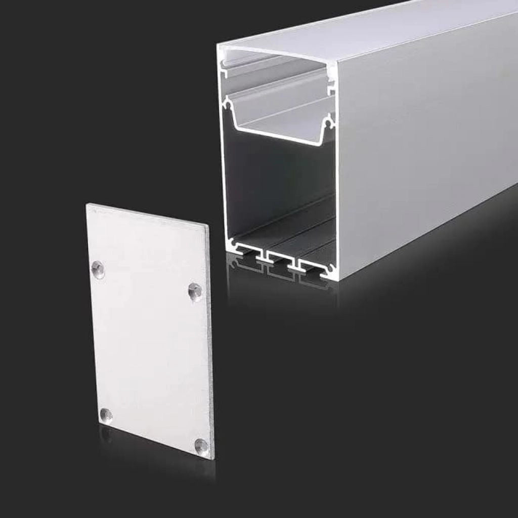 Kit di montaggio della striscia a LED con alloggiamento bianco in alluminio diffusore 2000*50*75mm