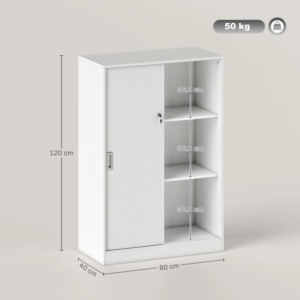 Armadio da Ufficio con Ripiani e Cassetti ¨C Minimal ¨C Bianco 80x40x120 cm