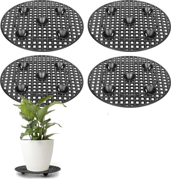 Supporto per piante - Supporto per vaso per interni/esterni - 4 pezzi - Plastica - 30 cm