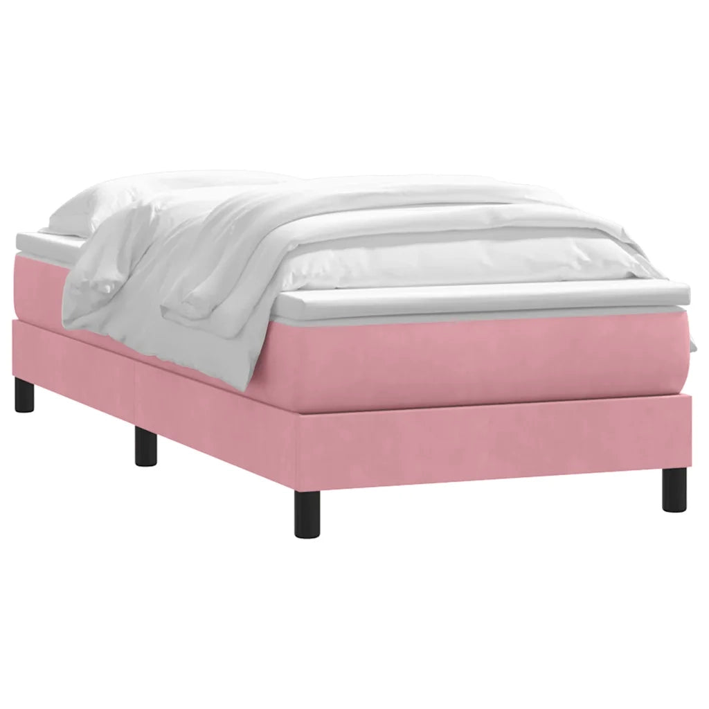 Giroletto a Molle con Materasso Rosa 90x210 cm Velluto 3315908