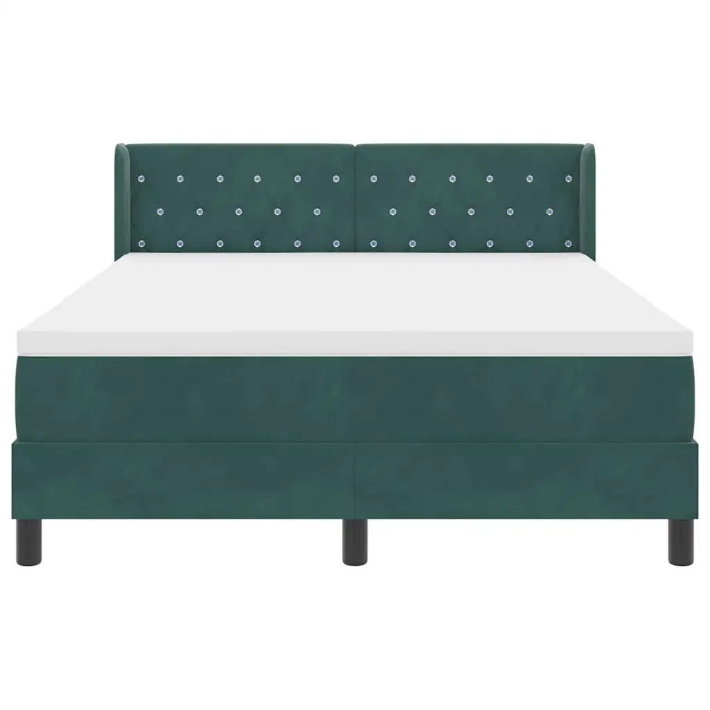 Letto a molle con testiera Verde Scuro 200 x 140 cm Velluto 3341417