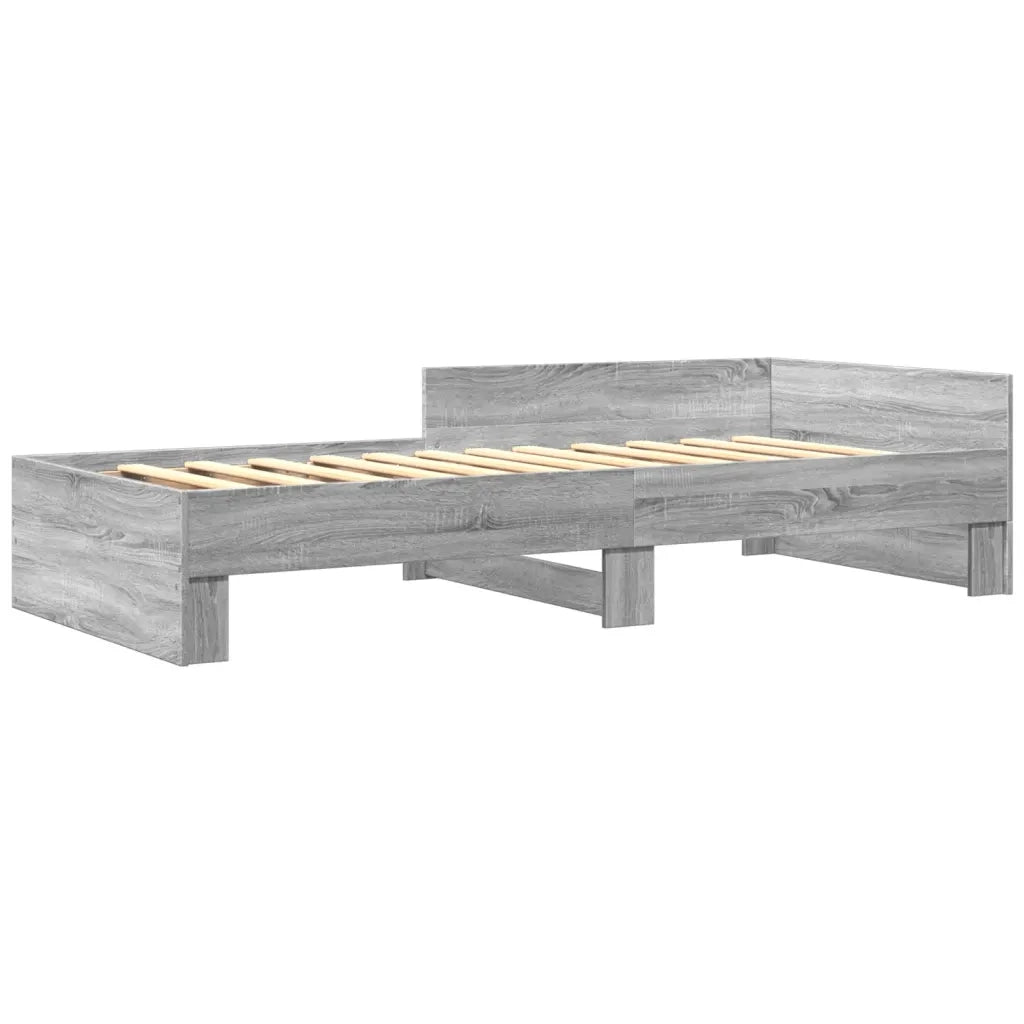 Letto singolo | Letto per adulti | Giroletto Grigio Sonoma 75x190 cm in Legno Multistrato