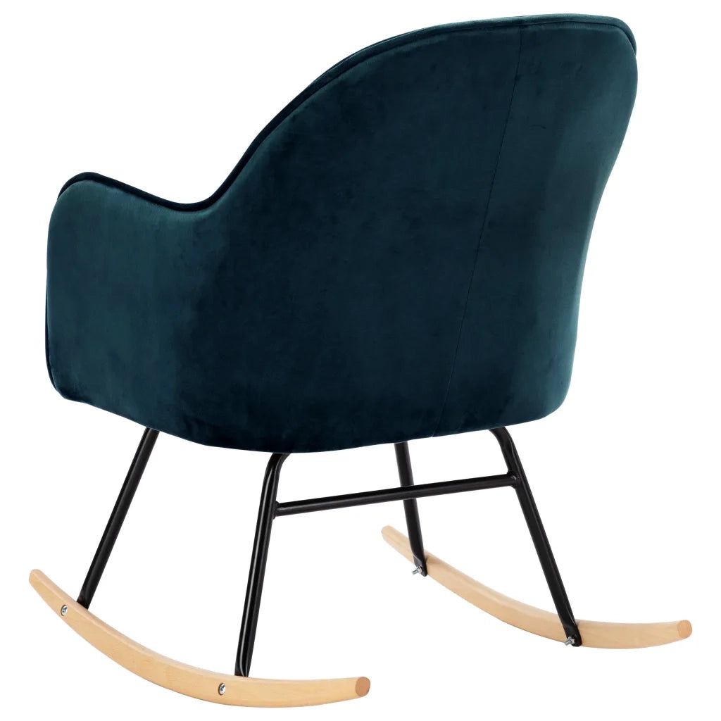 Sedia a Dondolo Blu in Velluto 289518