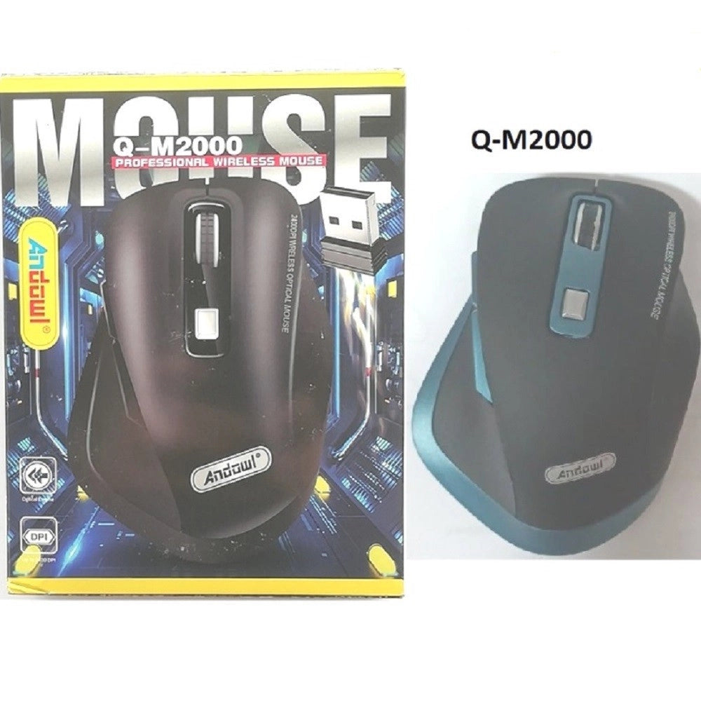 Trade Shop - Mouse Wireless Ottico Professionale Ergonomico 2400dpi Dongle Usb Per Pc Q-m2000 -