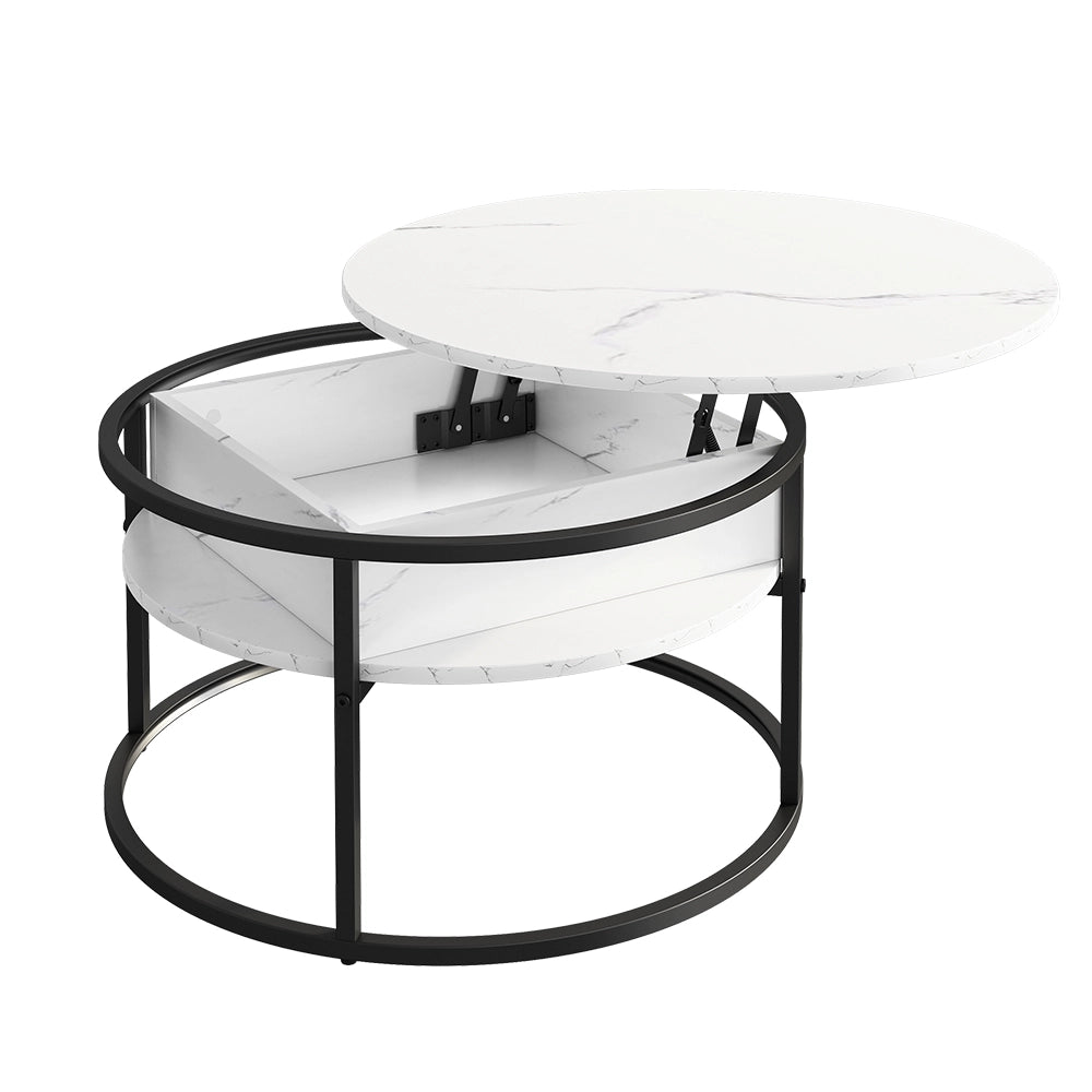 Vicco tavolino soggiorno Marmo bianco 77 x 77 cm