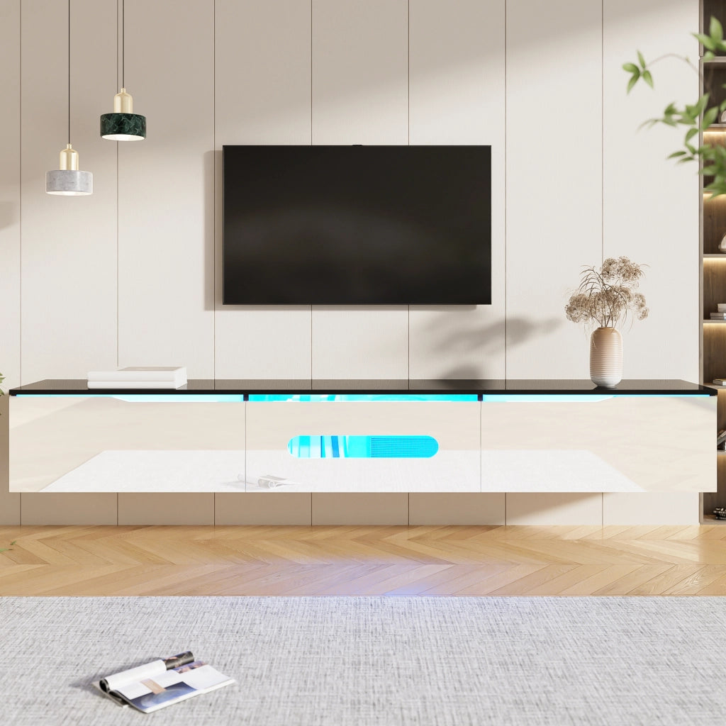 Cassettiera per TV nero-bianco; MDF e truciolare; 180 cm